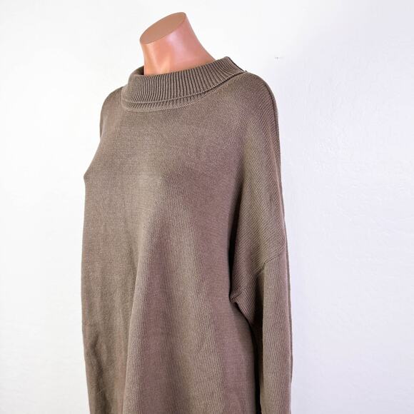 Melrose & Market Knit Mock Neck Cotton Blend Tunic Sweater Brown Walnut Size XL - Picture 4 of 8